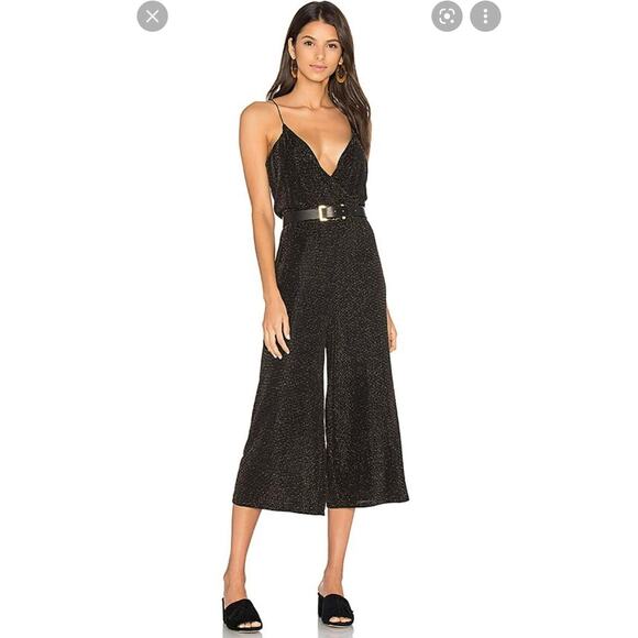 House of Harlow 1960 x REVOLVE Rory‎ Jumpsuit in Black & Gold Medium $188 - Picture 1 of 6